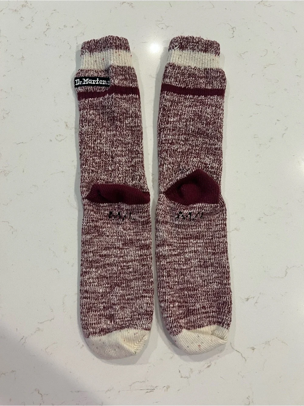 Dr. Martens Maroon Heather Socks with Cream Accents Size M/L